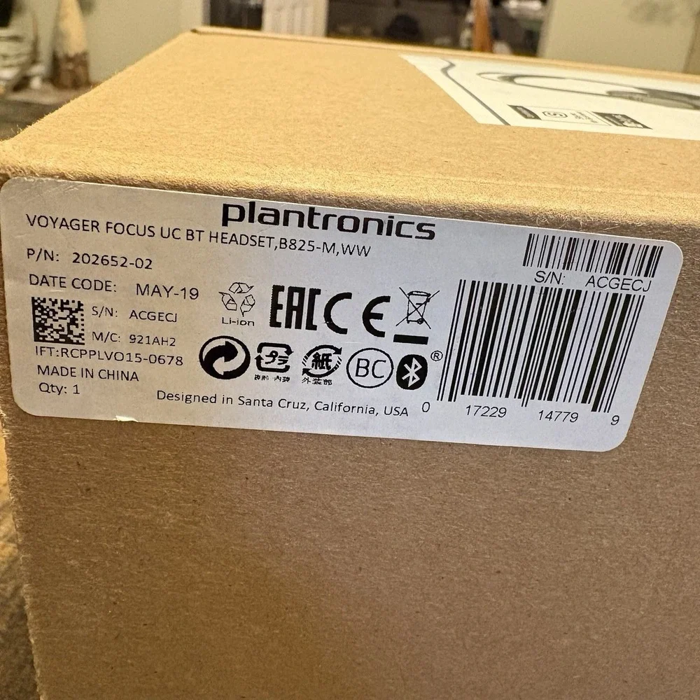Poly Voyager Focus UC Wireless Headset with Microphone (Plantronics) B 825